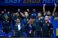 Maharashtra United players cheer their compatriot during a match (Image credits - Maharashtra United FB page)